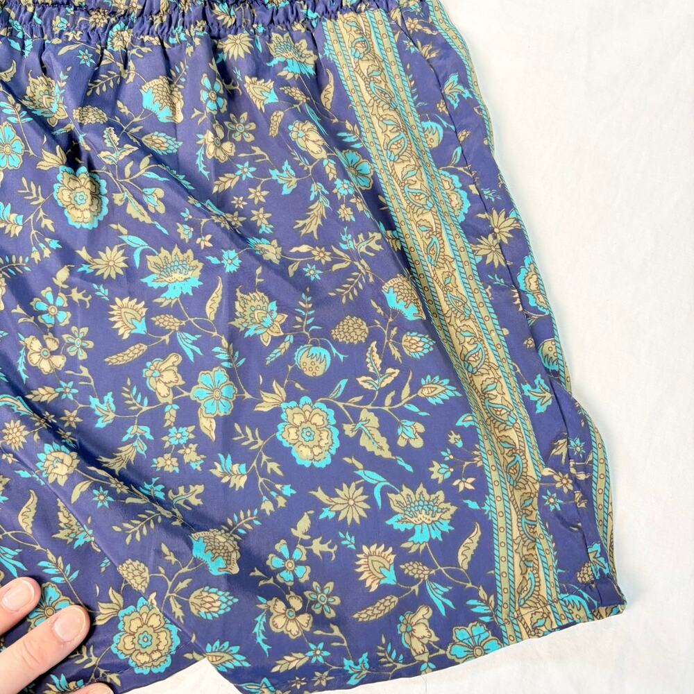 Raga Anthropologie floral silky short sleeve romper. Size L. boho, date night - Picture 5 of 7
